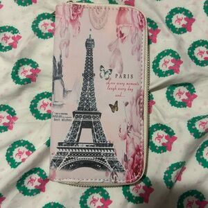 Pink Eiffel Tower Wallet Case - Unbranded